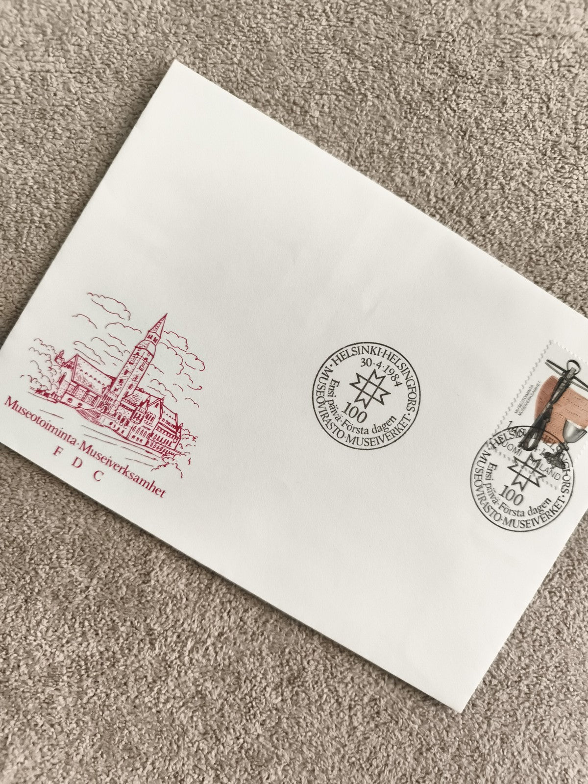Lettre FDC Finlande 1998 Muséeverket 100 ans, timbre et cachet Helsinki philatél