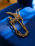 Collier fantaisie Vintage en métal doré, style rétro