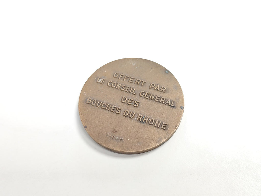 Médaille ancienne signée Bouches du Rhône, vintage collection, objet rétro Franc
