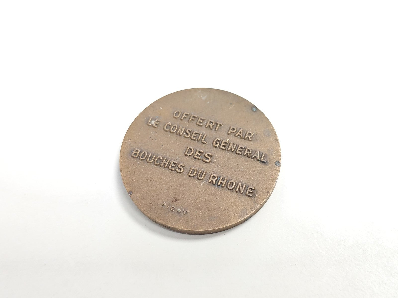 Médaille ancienne signée Bouches du Rhône, vintage collection, objet rétro Franc