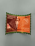 Timbre TB dépistage 1964-1965 France santé 3F, Comité tuberculose, orange marron