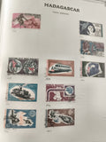 Timbres poste aérienne Madagascar thématiques sport train espace lot philatélie