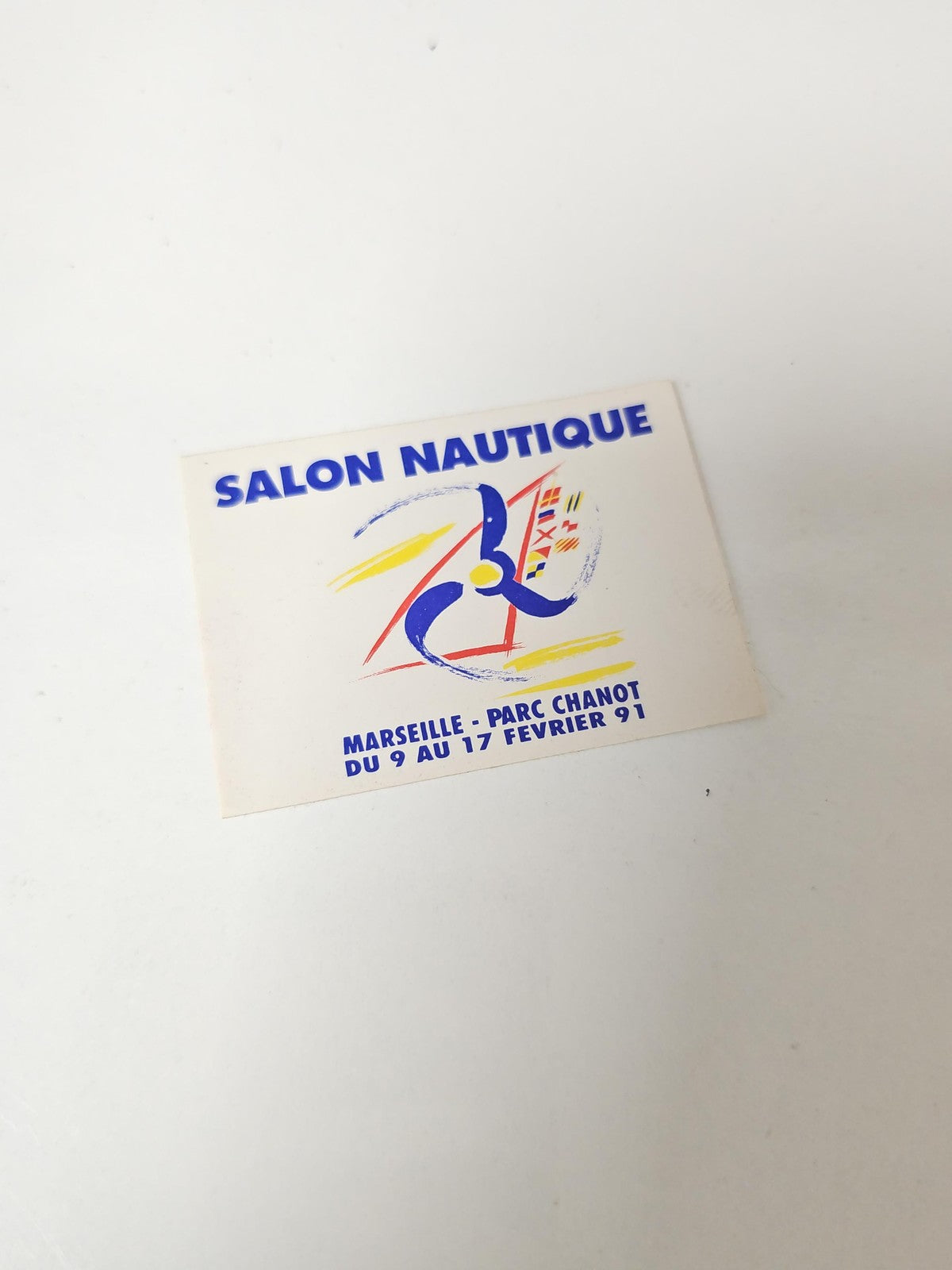 Vintage autocollant publicitaire ancien Salon Nautique Marseille rétro collectio