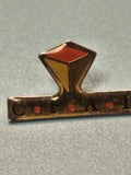 Vintage pin's CFAI ancien, émaillé, logo géométrique rouge et jaune, collection