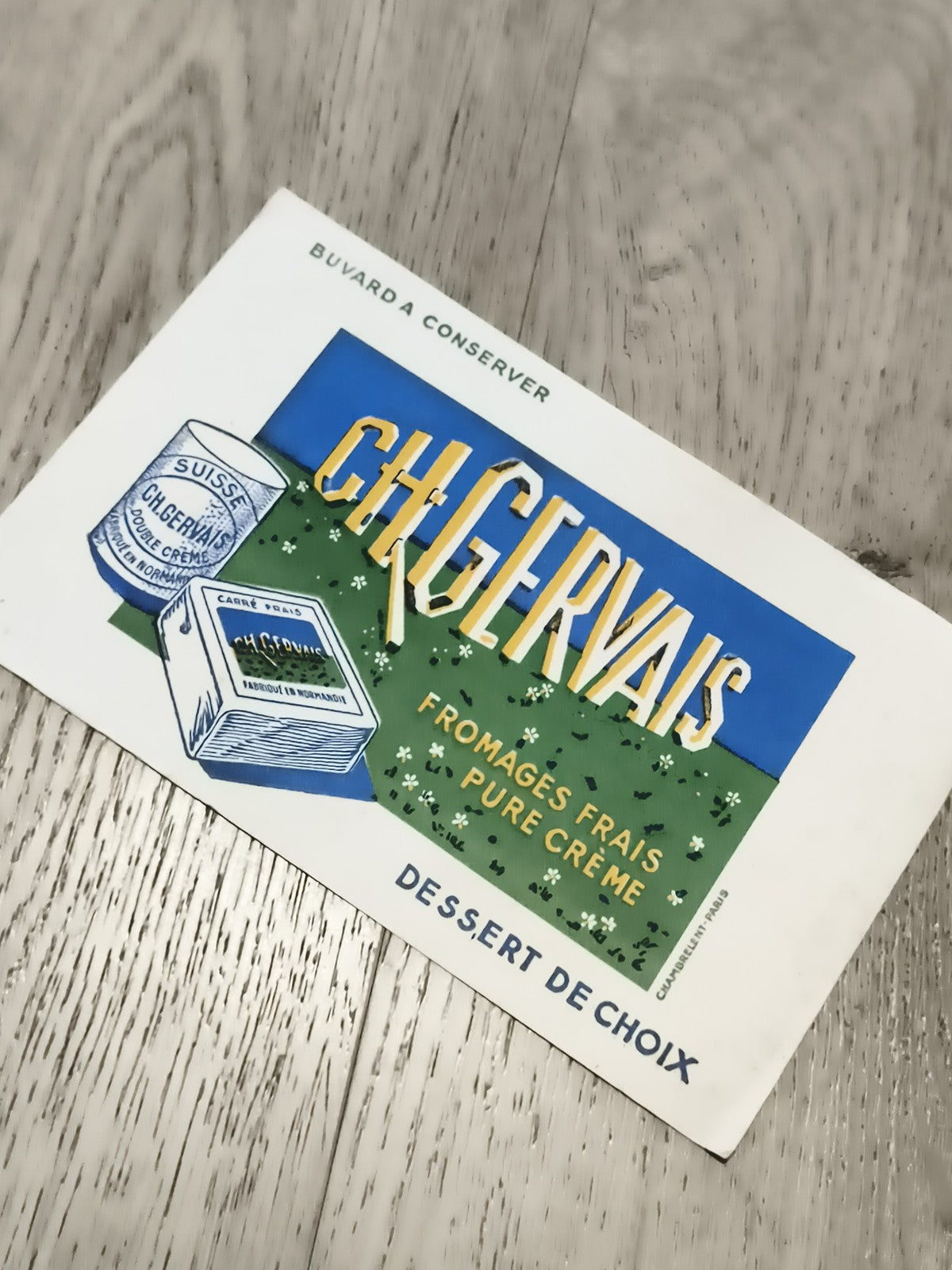 Buvard publicitaire ancien CH Gervais fromages frais crème vintage rétro