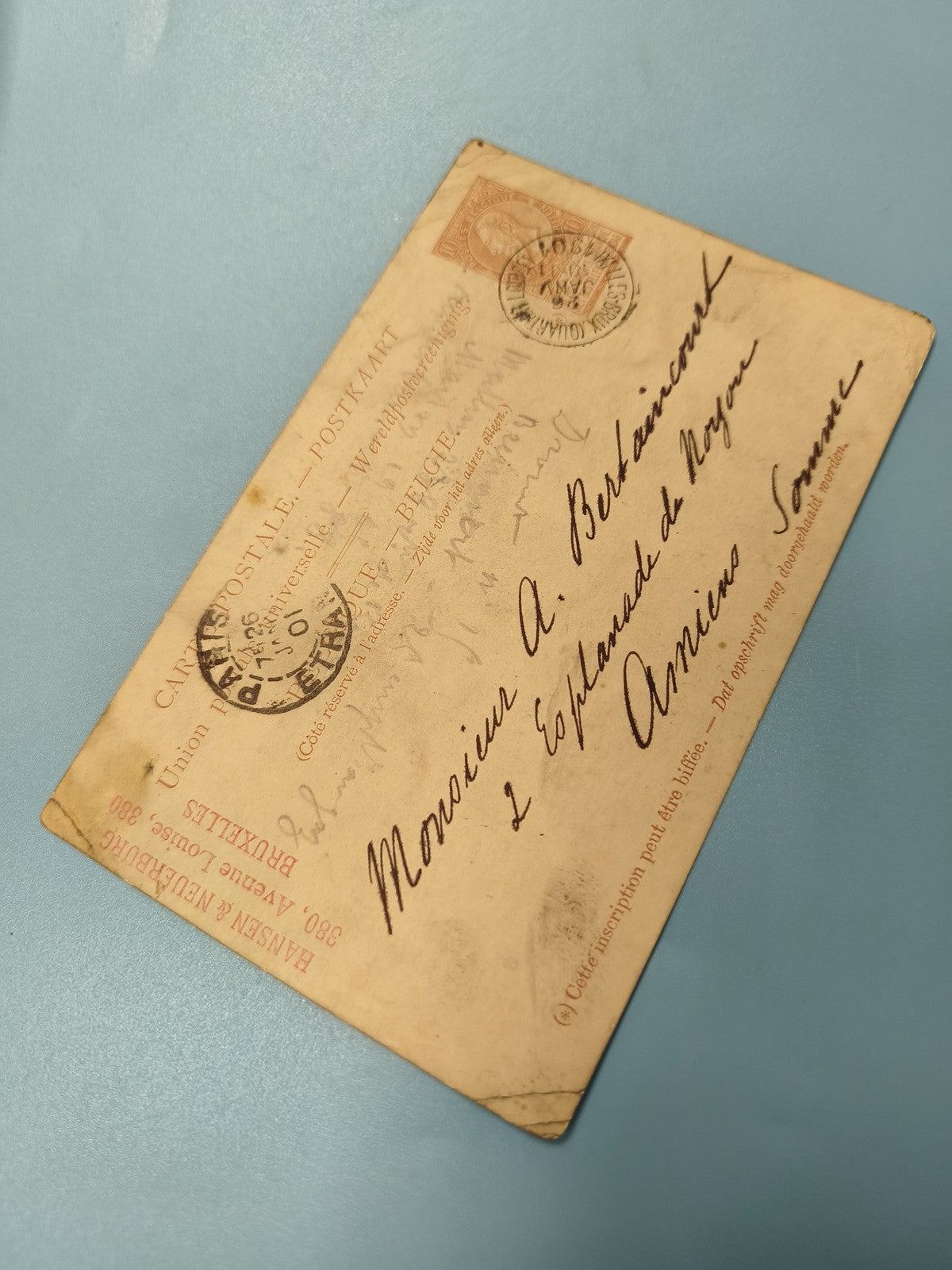 Ancienne carte postale France XIXe philatélie timbre oblitéré collection