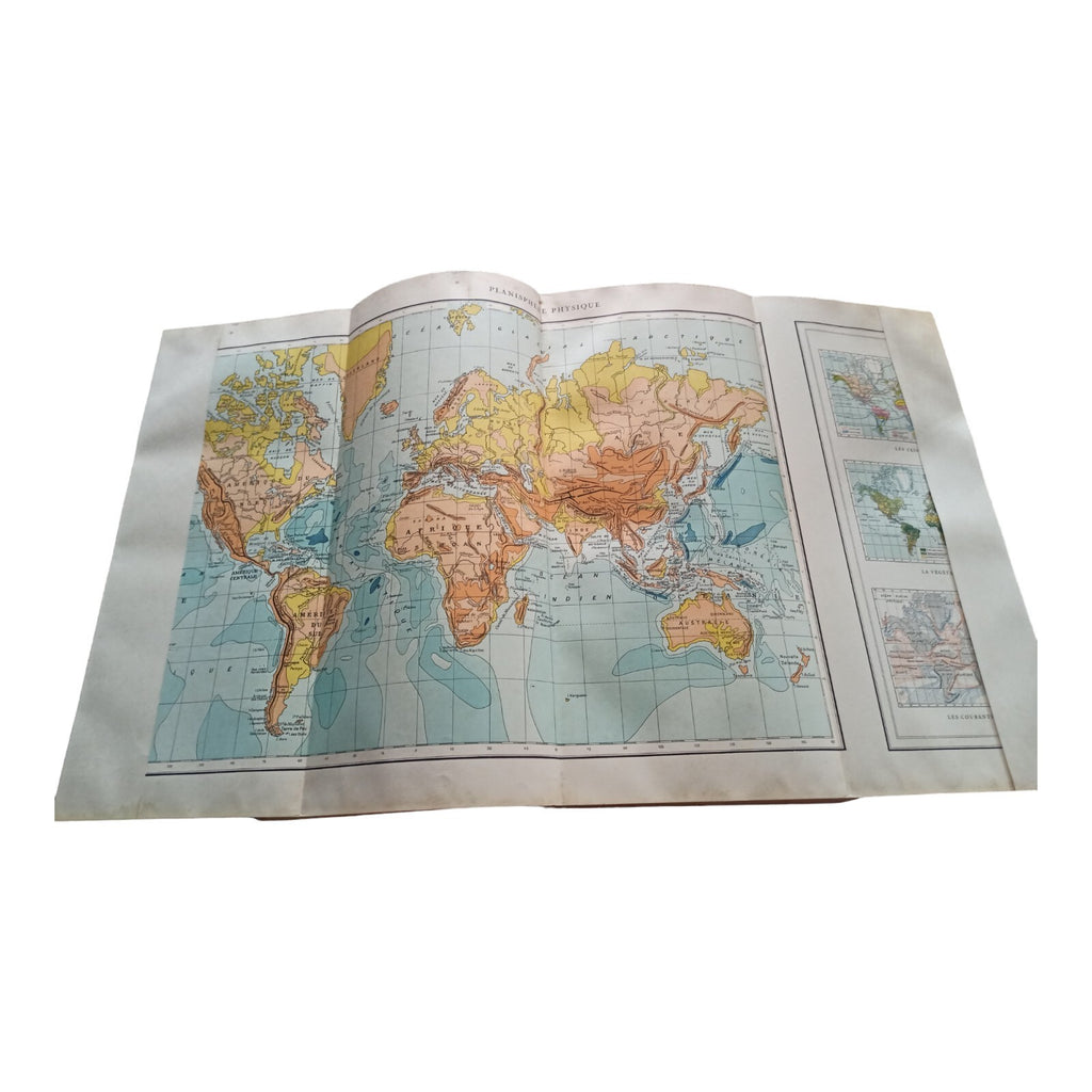 Atlas Universel Quillet relié relief noir France géographie cartographique