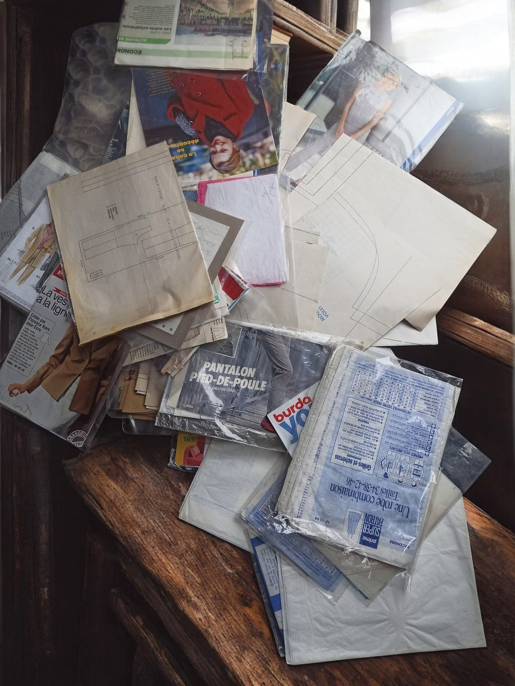 Gros lot patrons couture vintage Burda, années 70-80, patronages rétro