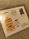 Lettre 1er vol direct Bruxelles Lourdes Sabena 1954 cachet philatélie avion