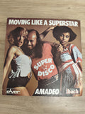 Vinyle 45T Amadeo Moving Like A Superstar Super Disco pochette couleurs (Ref 1)