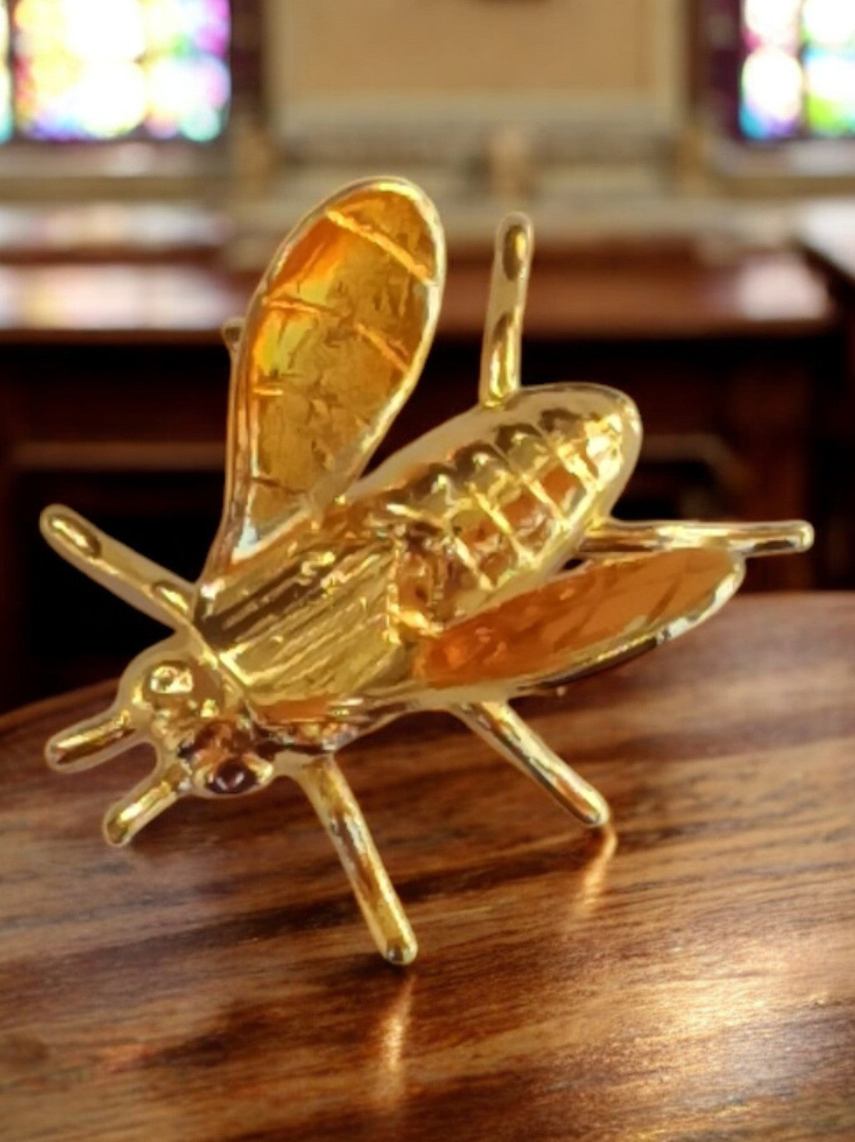 Broche mouche vintage en métal doré, insecte stylisé, bijou rétro