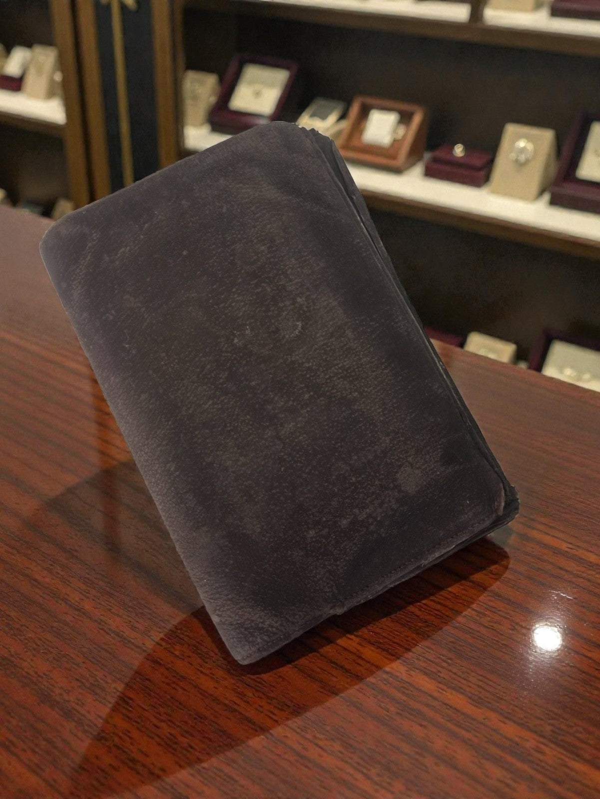 Portefeuille vintage cuir véritable ancien, accessoire rétro années 60-70