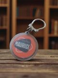 Porte-clés vintage Maurice Cafés publicitaire ancien rond rétro rare