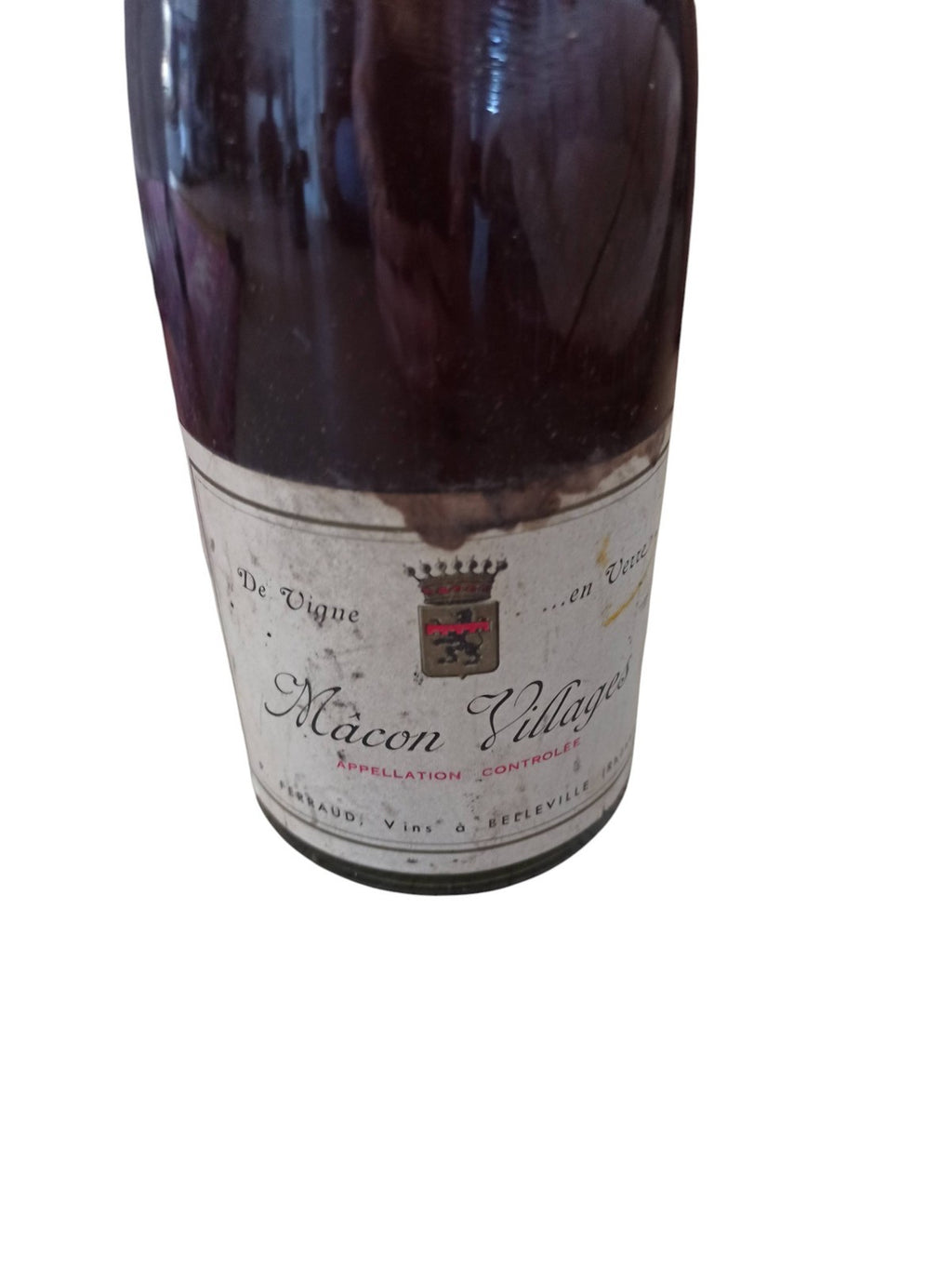 Bouteille vin Mâcon Villages ancienne étiquette vintage Bourgogne