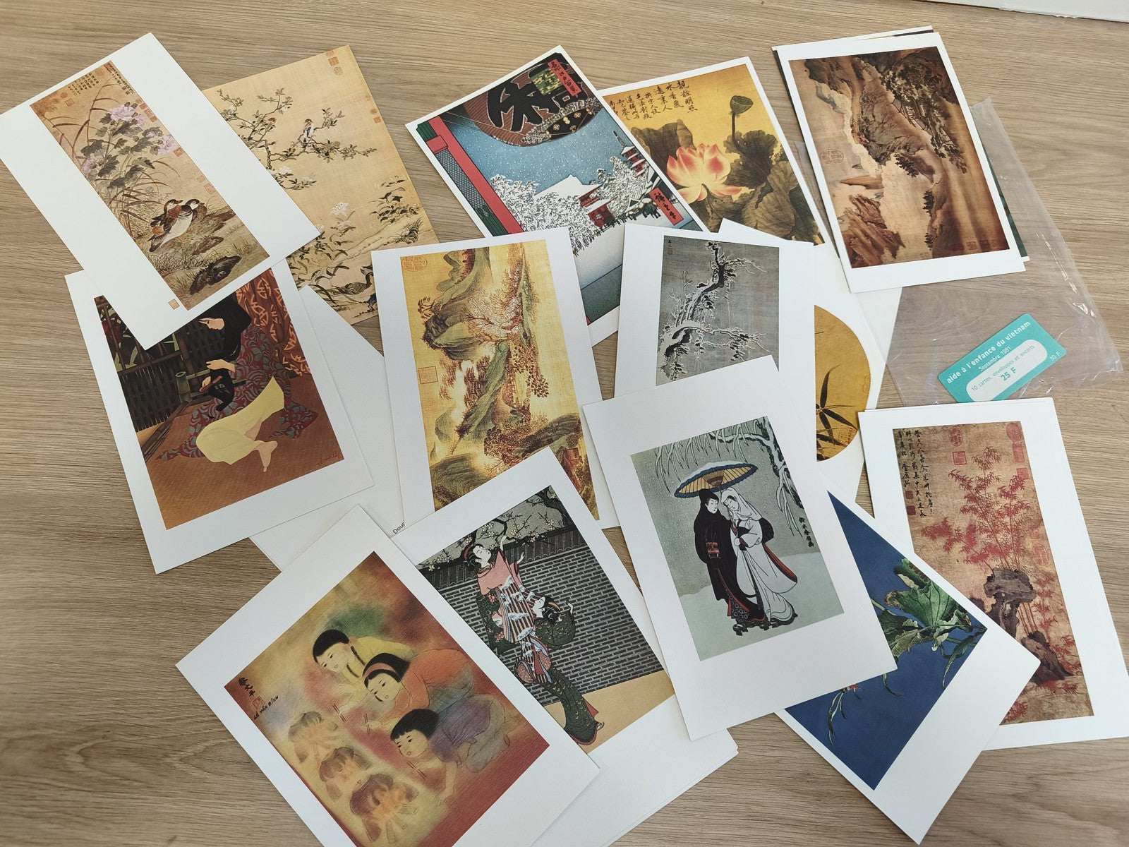 Lot anciennes cartes aide enfance Vietnam art asiatique illustrations vintage