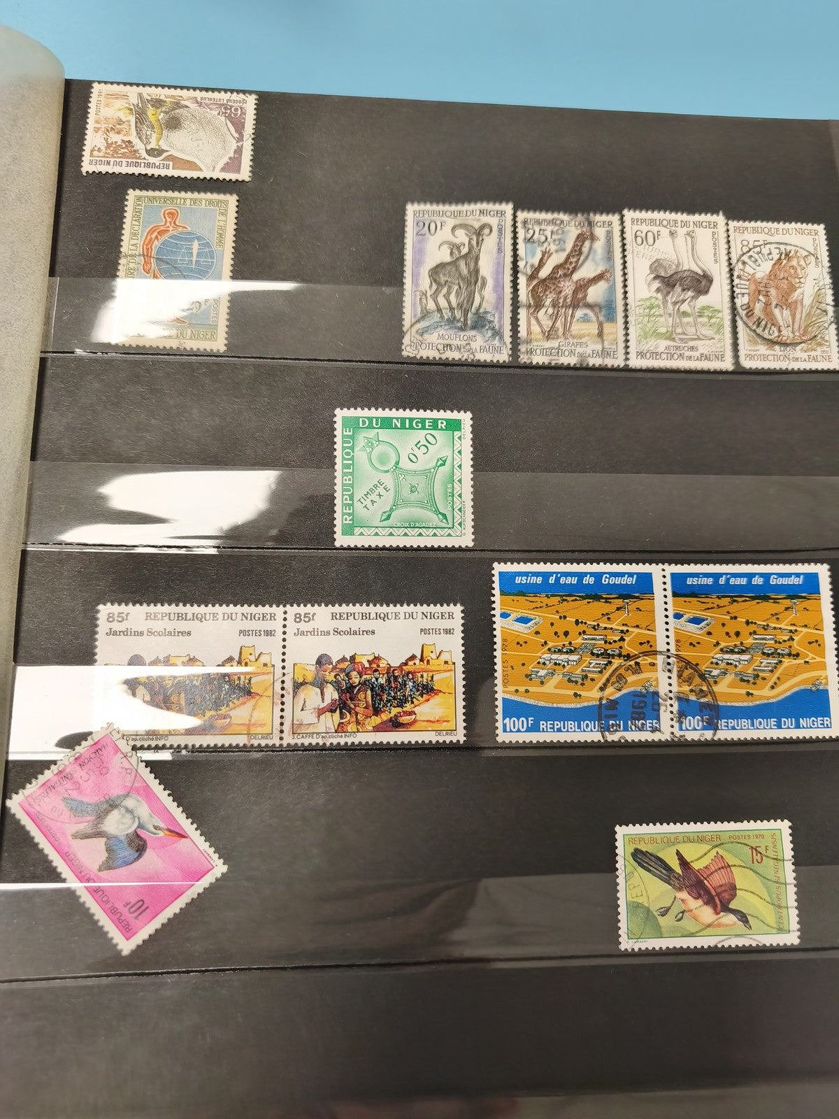 Lot anciens timbres oblitérés Niger faune, oiseaux, thématiques variées