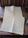 Lettre manuscrite ancienne 1939-1945 guerre, écriture bleue vintage époque WWII