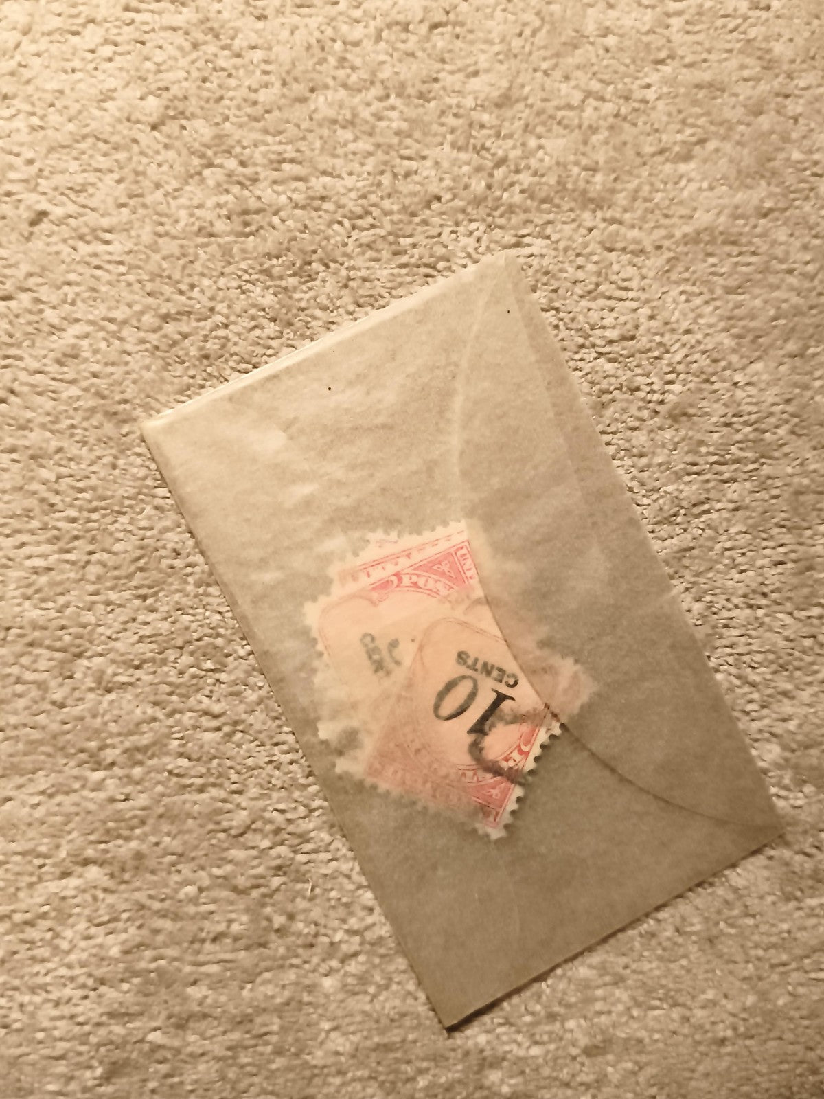 Timbres-poste anciens 10 cents rouges enveloppe philatélie (Ref 12)