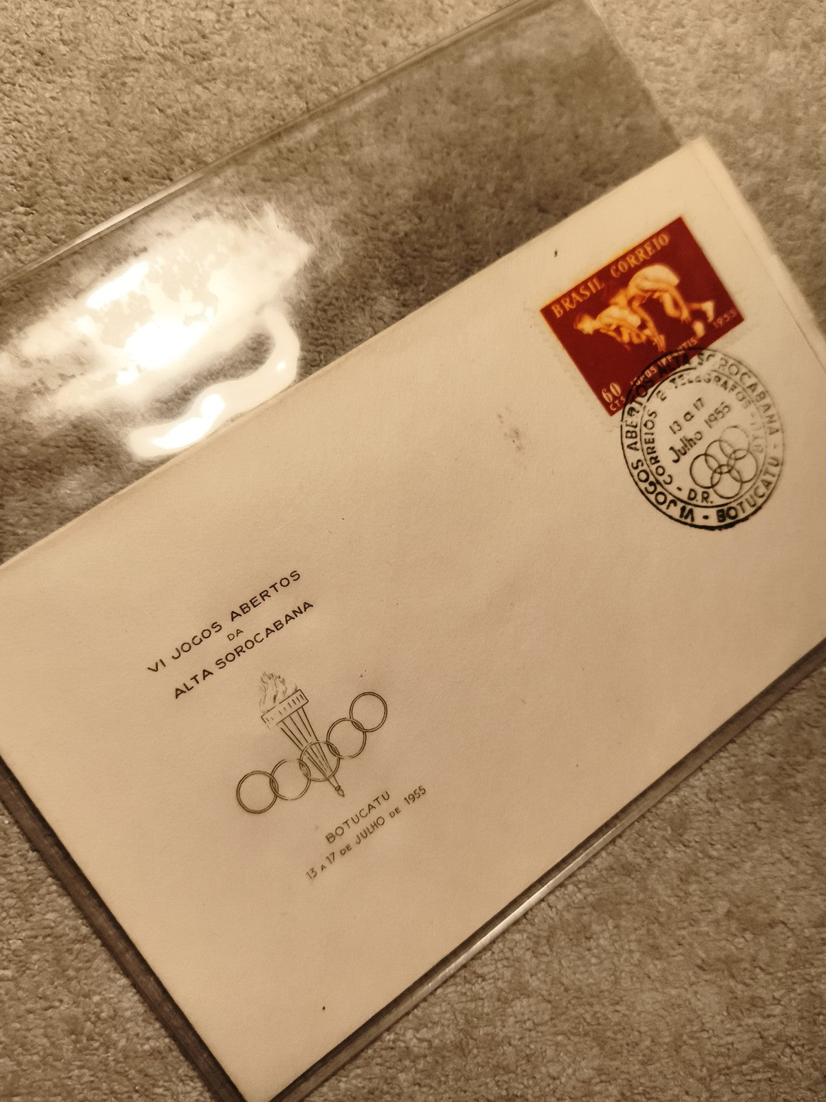 Lettre 1er Jour Jeux Sorocabana 1955 Brésil, timbre olympique, philatélie