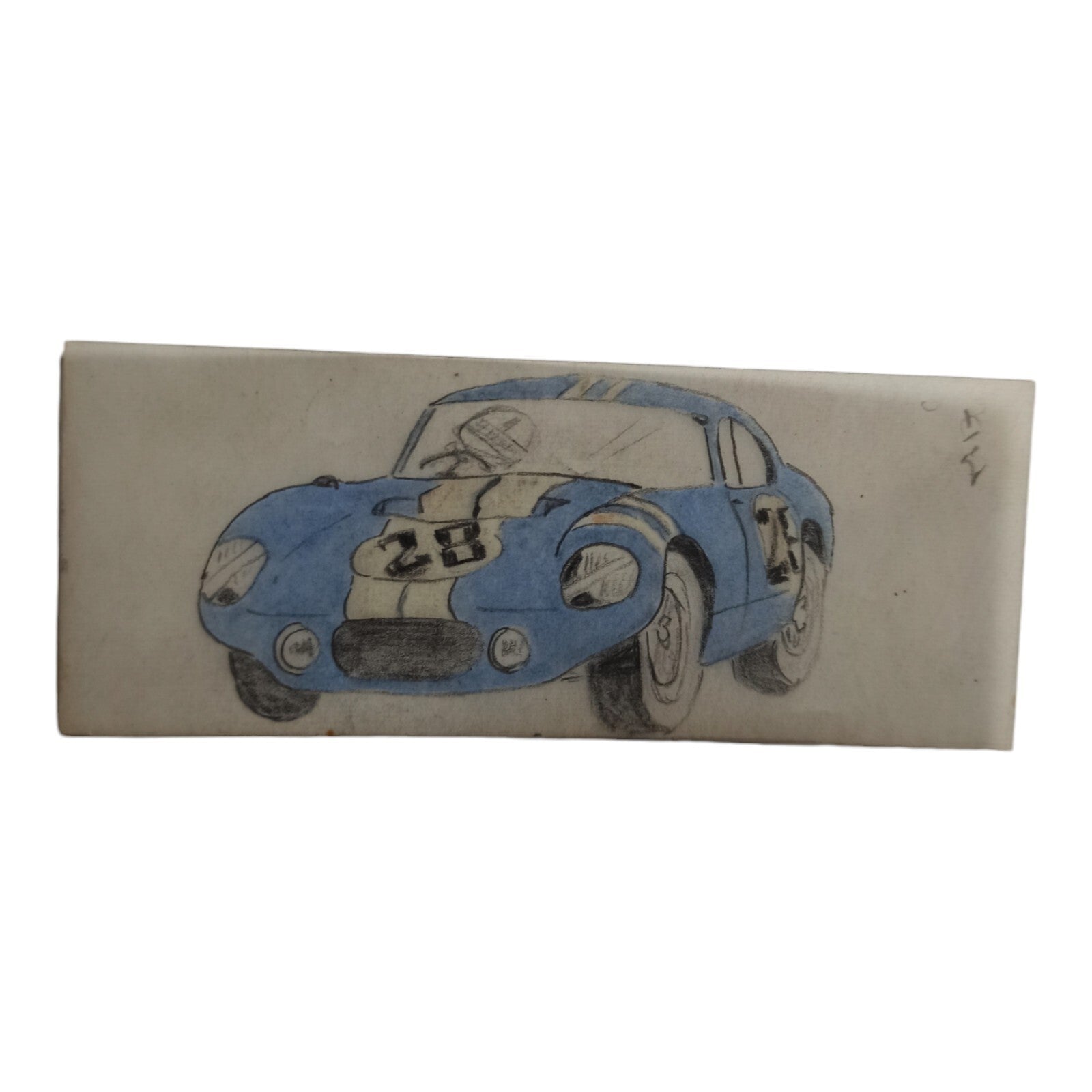 Plan original Scalextric Dinky Toys calque auto bleue n°28 vintage rare