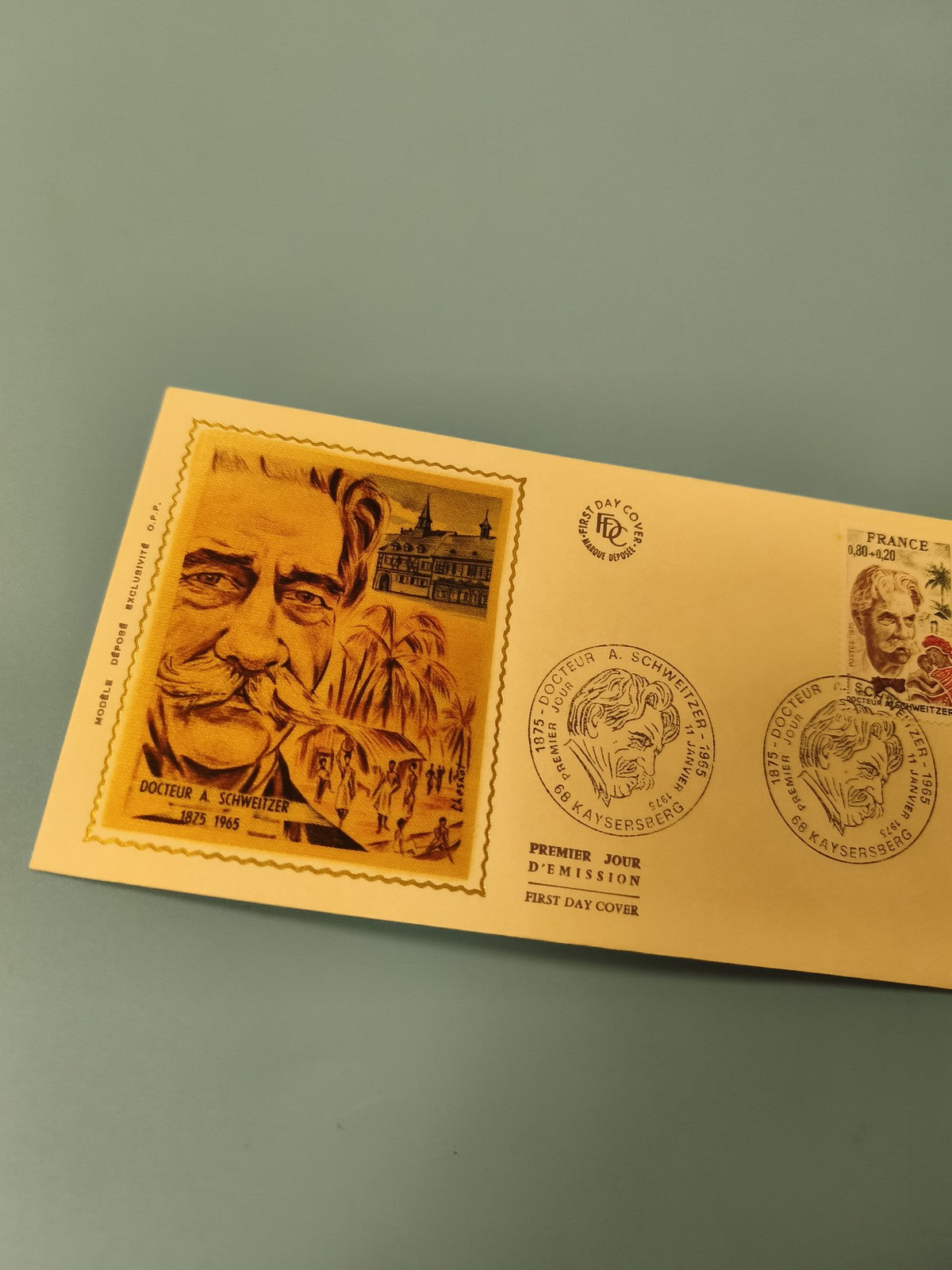 Enveloppe FDC Premier Jour d?Émission Docteur A. Schweitzer 1875-1965 timbre