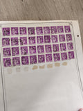 Gros lot timbres anciens Marianne 40c violet oblitérés sur planche philatélie