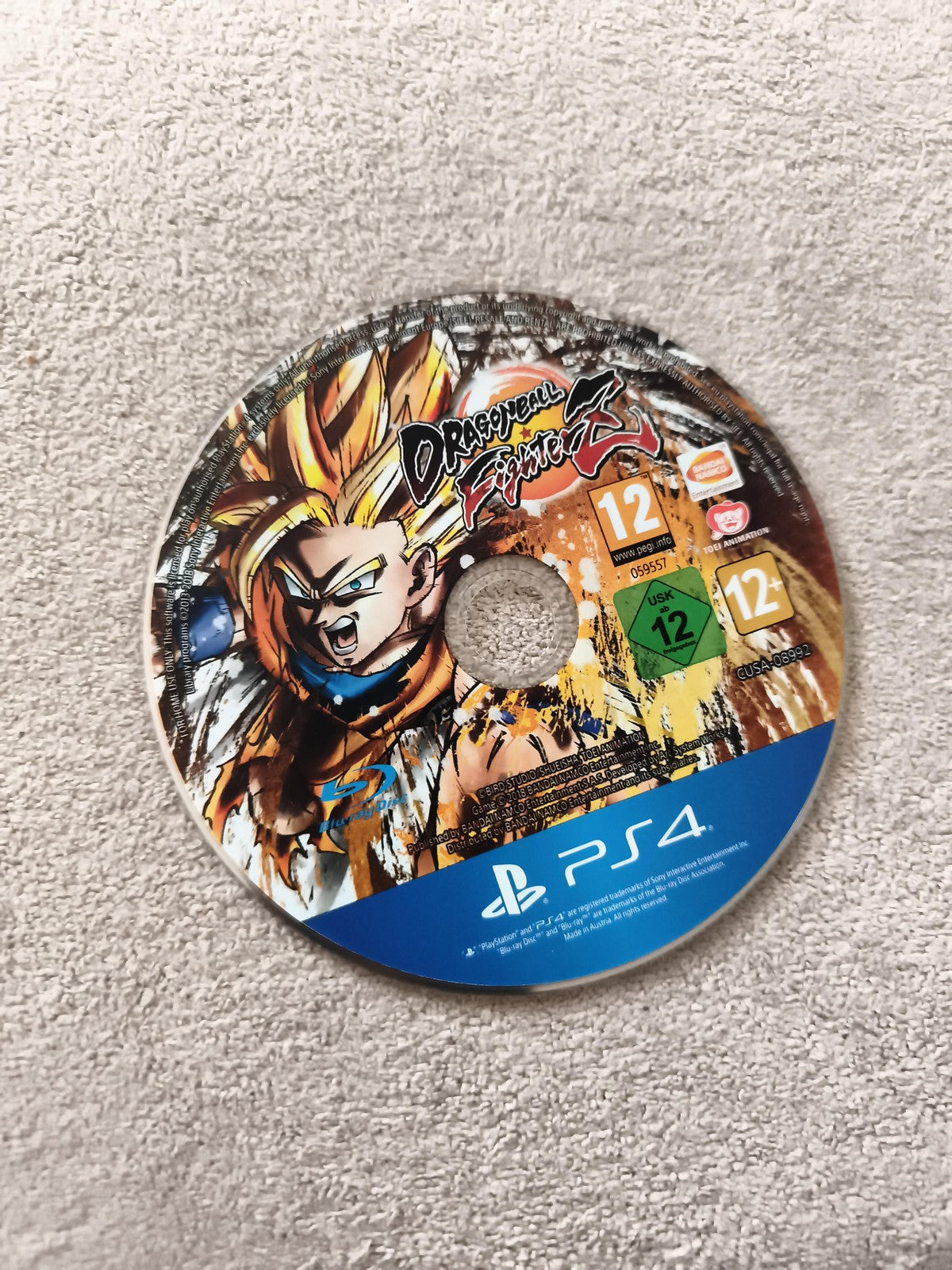 Jeu PS4 Dragon Ball FighterZ disque PlayStation jeu vidéo combat Bandai
