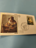 Enveloppe FDC premier jour Vermeer La Dentellière timbre France 1982 Paris