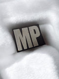 Écusson MP ancien vintage noir blanc, patch rétro militaire Police