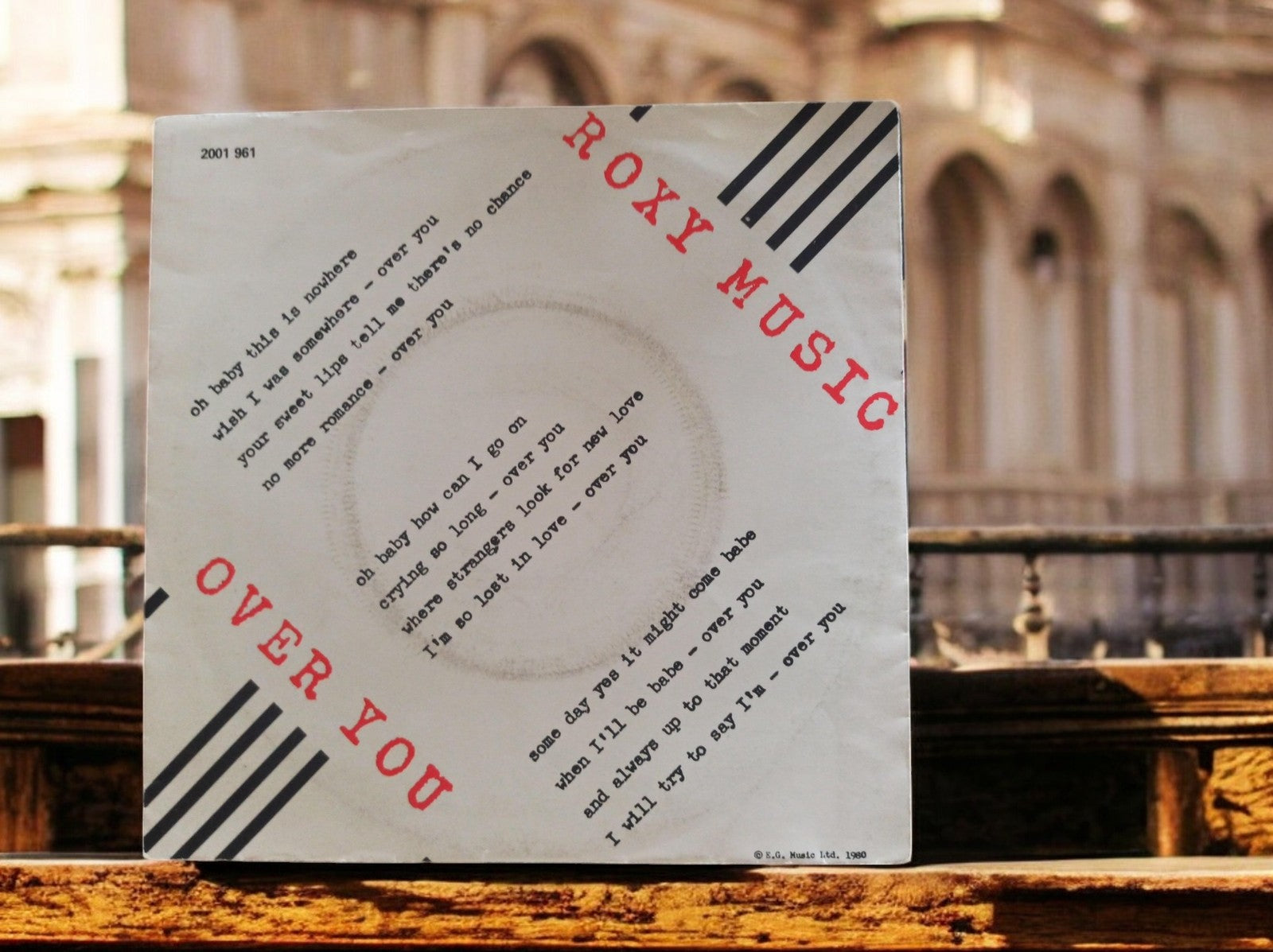 Vinyle 45T Roxy Music Over You vintage 1980, pochette originale, single rock