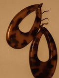 Boucles d’oreilles vintage goutte écaille marron, pendentifs rétro