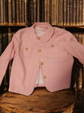 Veste blazer femme vintage rose boutons dorés style rétro chic