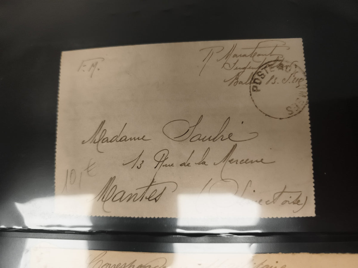 Lettre ancienne oblitérée Mantes philatélie manuscrit XIXe siècle