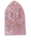 Plaque métal 6e Expo Nat Orange 1981 Vidal PH rétro vintage Vaucluse