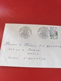 Enveloppe philatélie Vichy 1981 timbre 1,40 F cachets congrès sur fond blanc