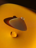 Pendentif vintage tranche agate naturelle, forme triangle, rétro déco