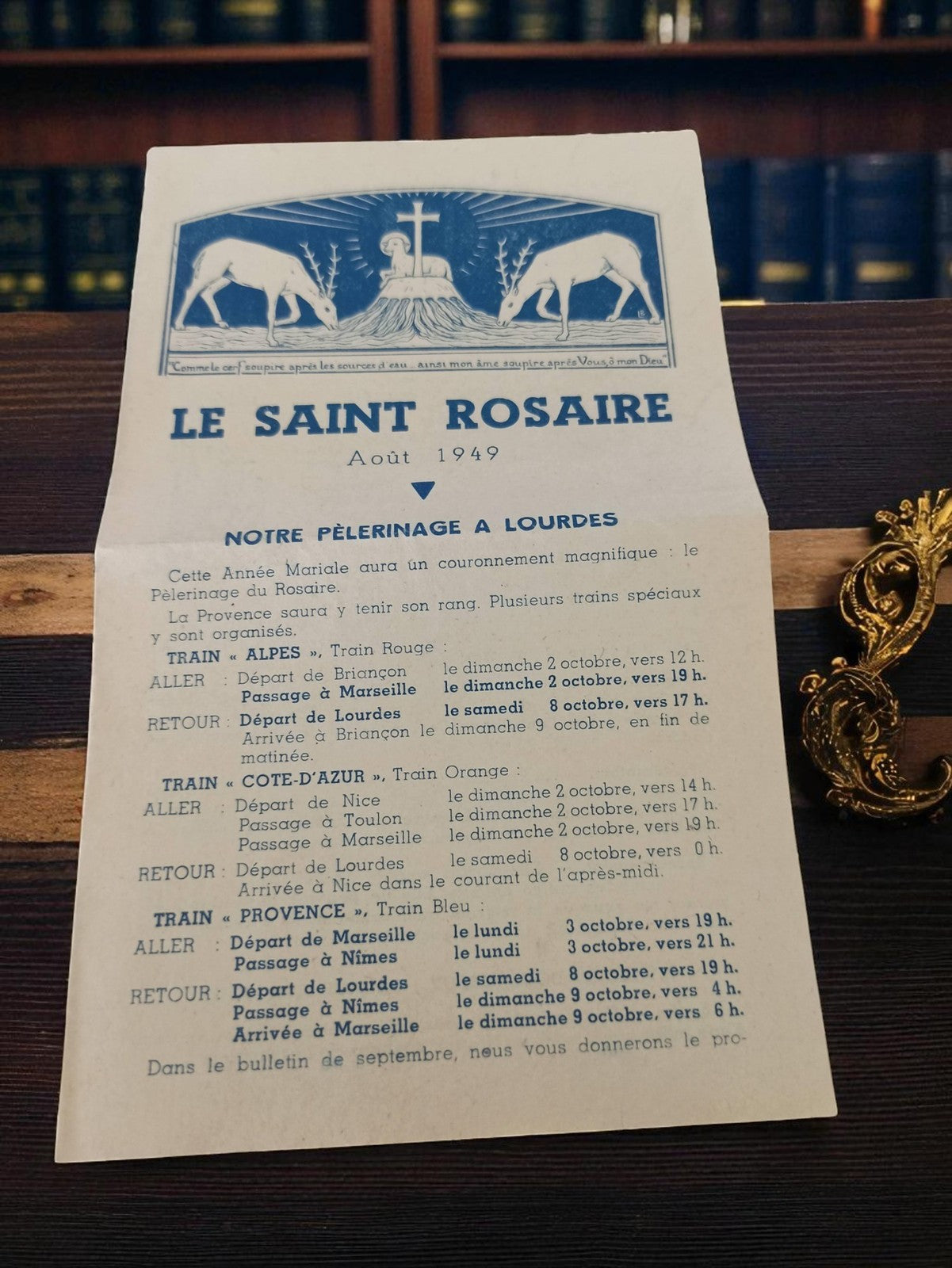 Livret religieux ancien Le Saint Rosaire 1949 Lourdes vintage rétro