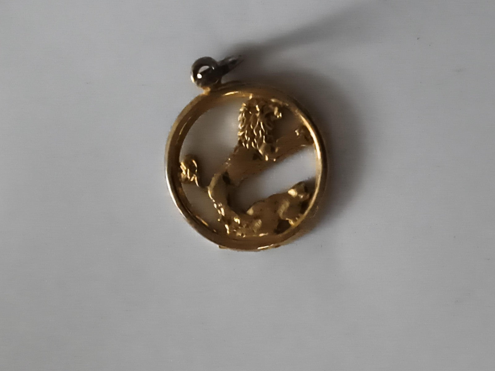 Pendentif zodiaque Lion rond doré médaille astro signe astrologique