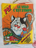 Magazine BD Pif n°745 vintage ancien 1980, couverture vélo, rétro époque 80s