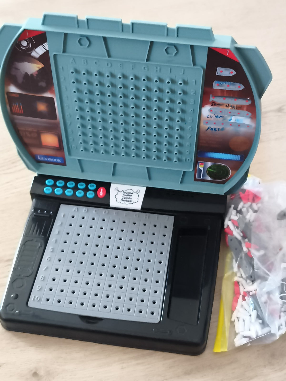 Jeu Bataille Navale électronique Lexibook plateau gris noir complet