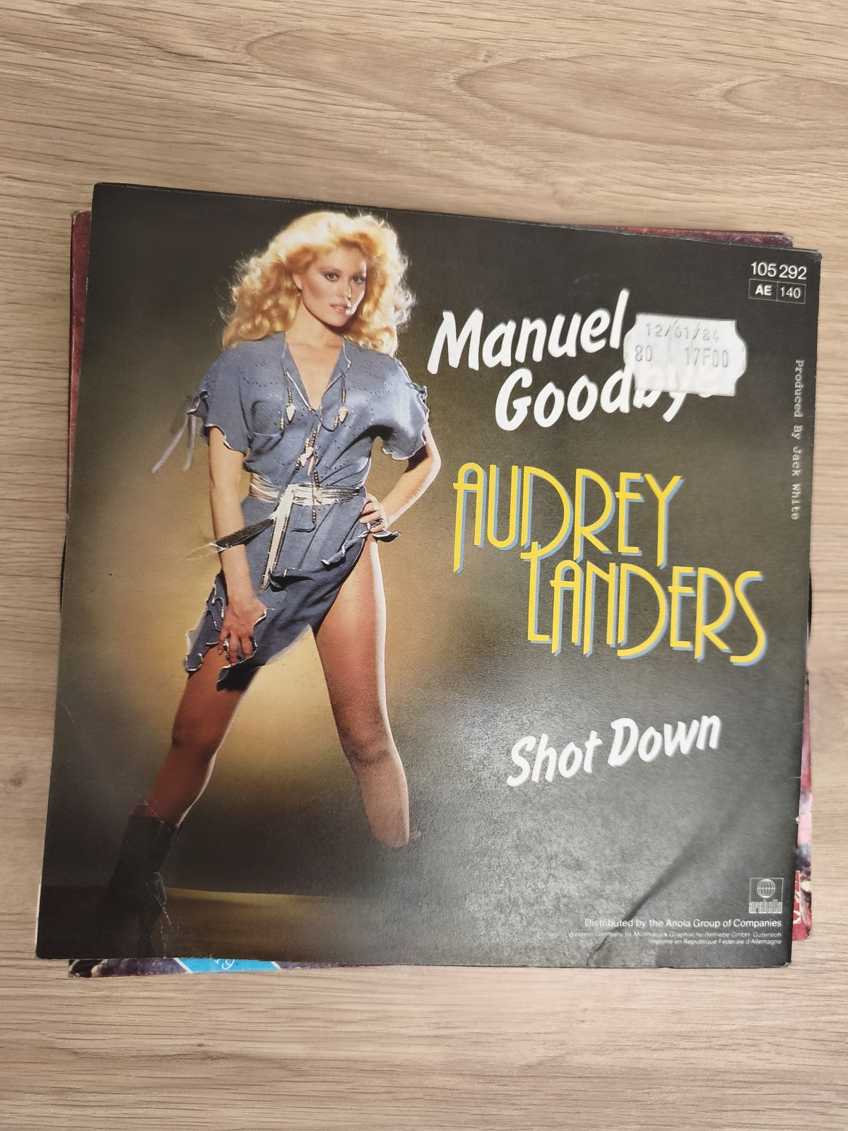Vinyle 45T Audrey Landers Manuel Goodbye Shot Down pochette photo (Ref 1)