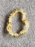 Bracelet chips pierres naturelles jaune translucide élastique bijou fantaisie