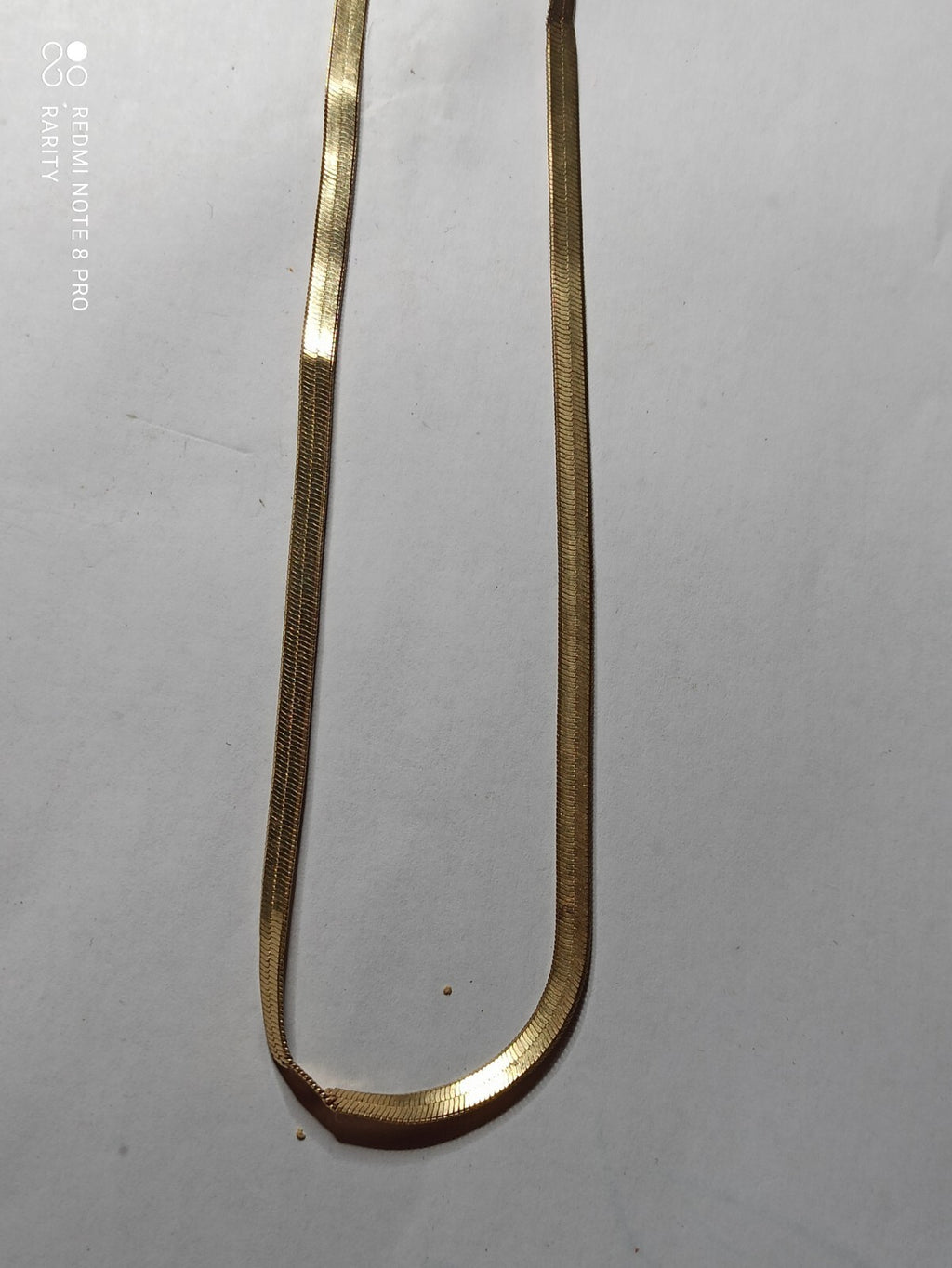 Vintage Collier Femme Plaqué Or Chaîne Plate Élégante Bijou Ancien