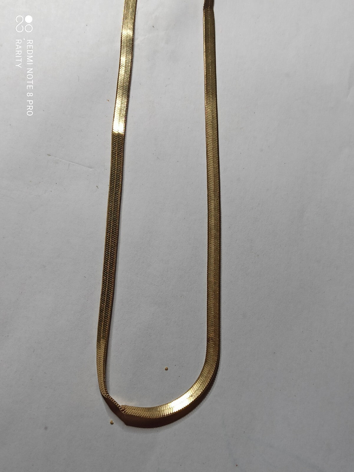 Vintage Collier Femme Plaqué Or Chaîne Plate Élégante Bijou Ancien