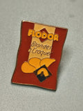 Pin's vintage Flodor Blondes à croquer rouge jaune, collection publicitaire