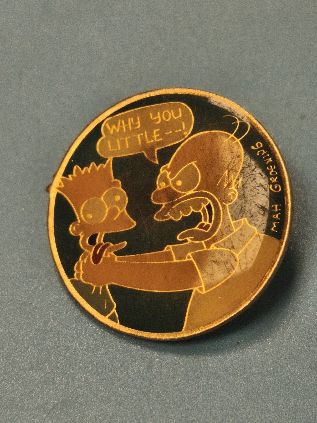 Vintage pin's The Simpsons Bart & Homer doré collection animation (Ref 2)