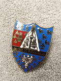Blason émaillé Diocèse du Puy-en-Velay, écusson religieux ancien, héraldique