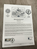Feuillet philatélique Bougainville 1729-1811, timbres France, document officiel