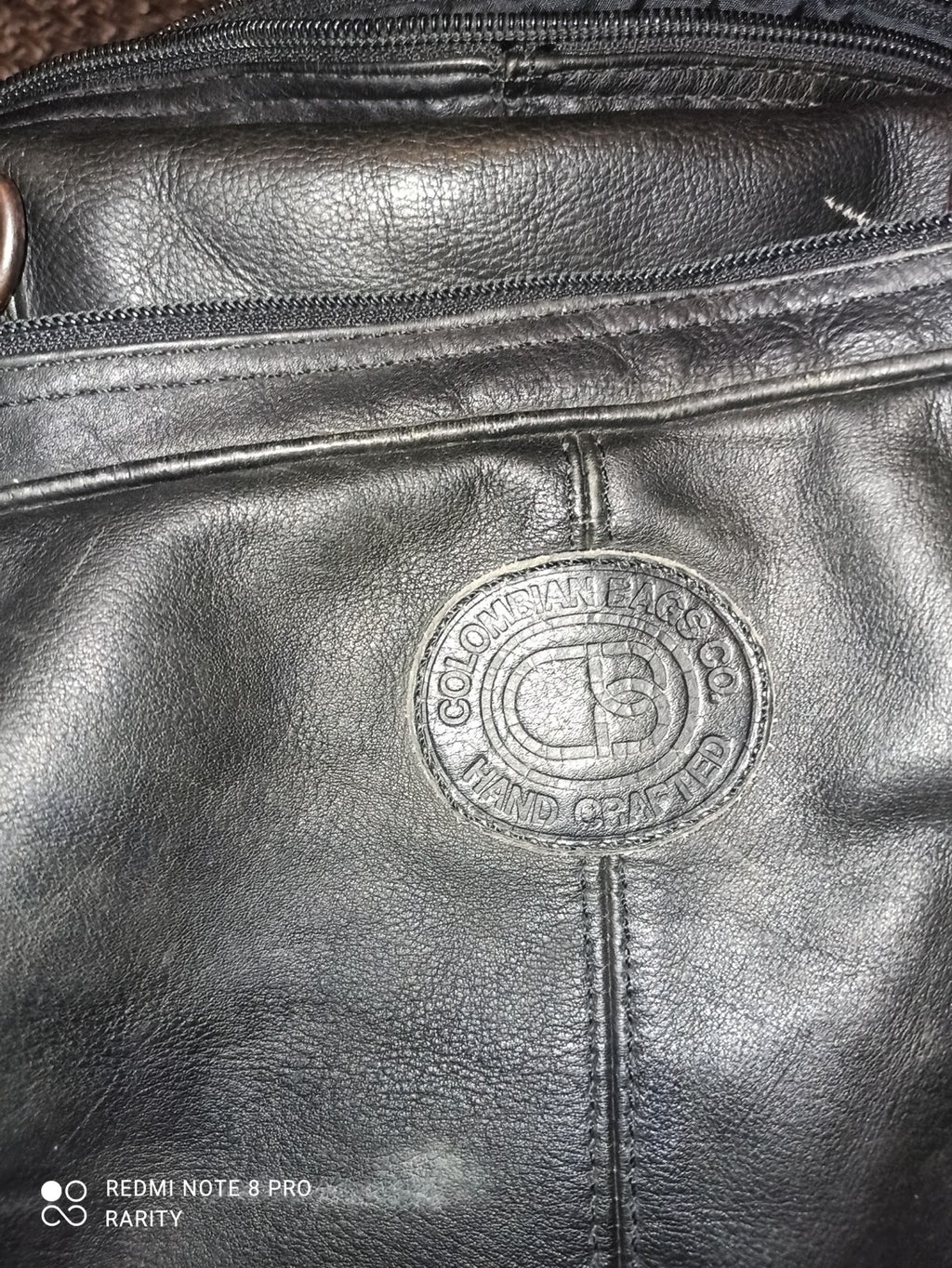 Sac de voyage en cuir noir Colombie, fait main, poignée et bandoulière