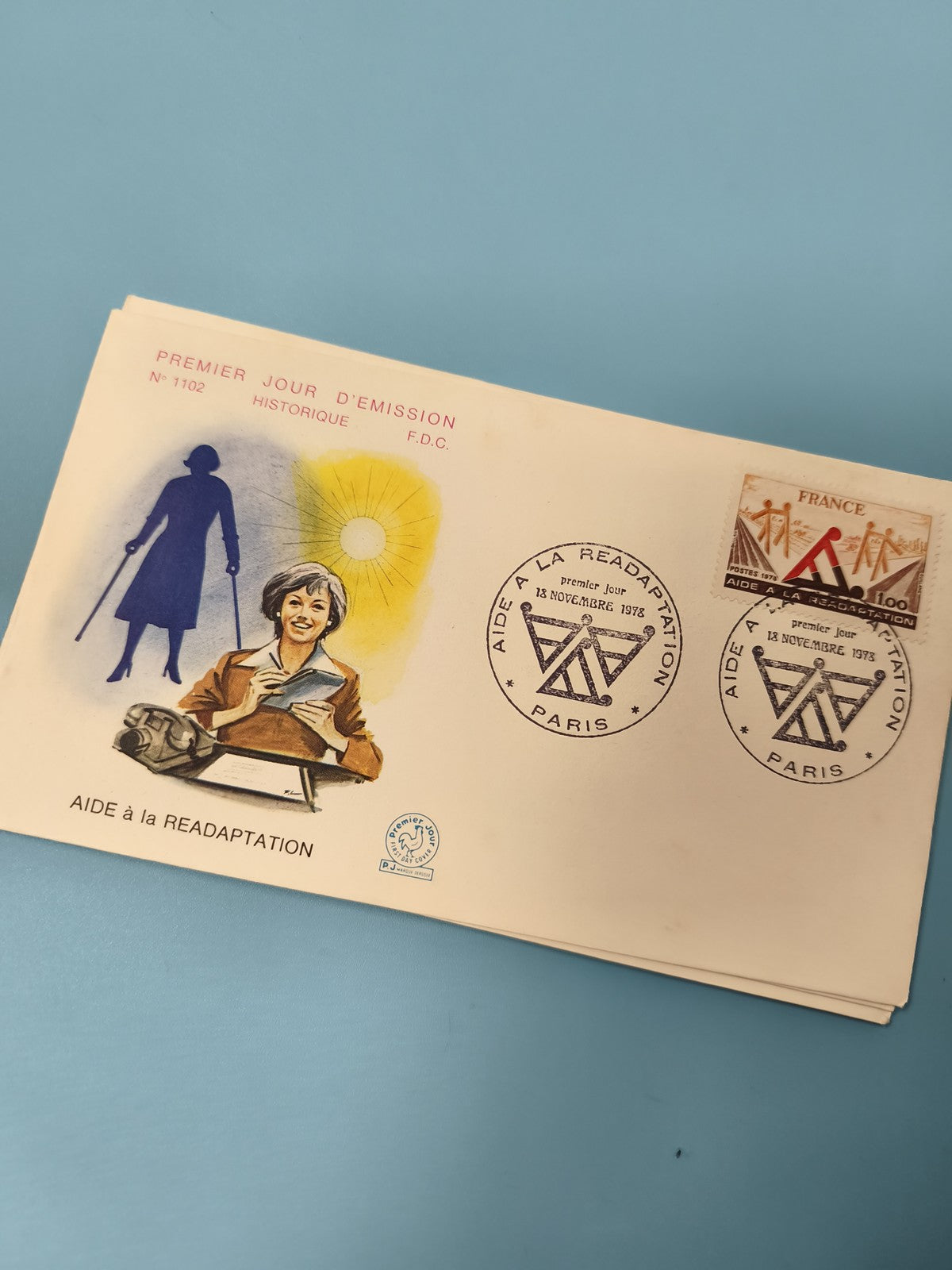 Enveloppe premier jour FDC Aide à la réadaptation illustration couleur Paris